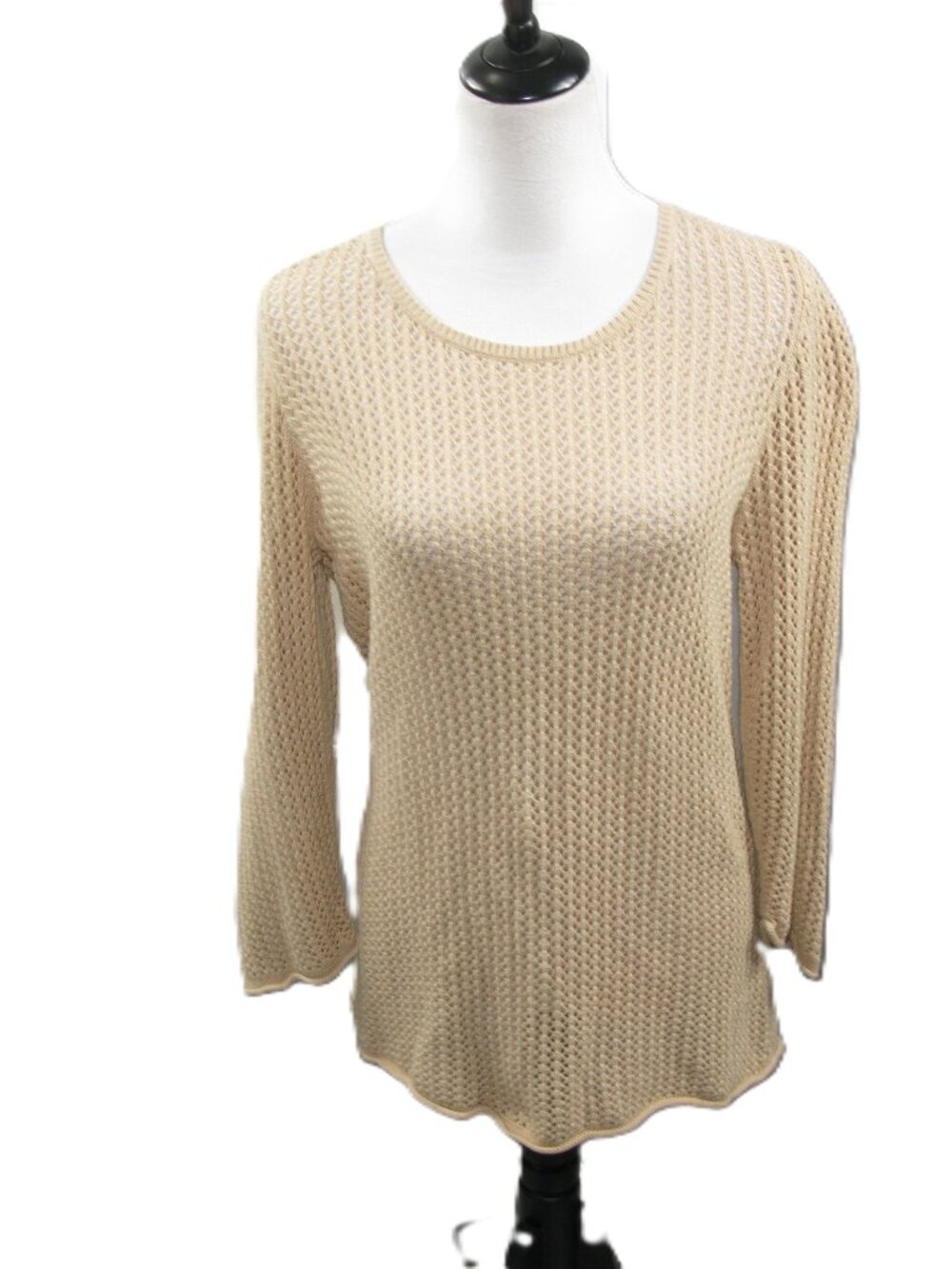 Old Navy Tan Open Knit Cutout Back Tunic Sweater Size Large